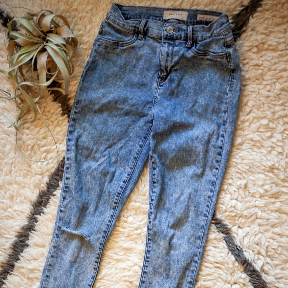 Pacsun acid wash skinny jeans high rise